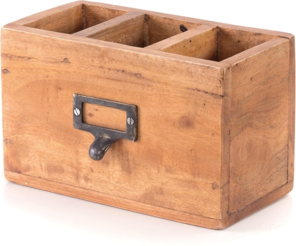 DESIGN DELIGHTS Aufbewahrungsbox STIFTEHALTER "BOX 18", Altholz massiv, 19x12 cm (BxH), Stiftebox, F