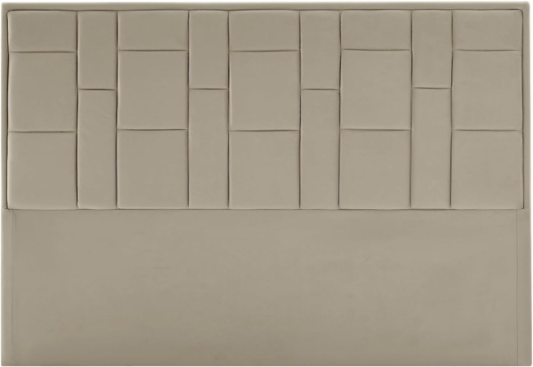 Vente-unique - Bettkopfteil - 180 cm - Samt - Taupe - HERMINE