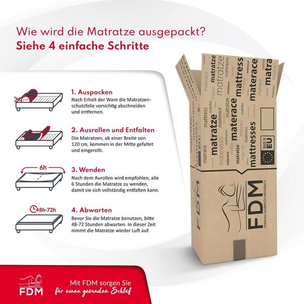 FDM 'Pearl' Kaltschaummatratze, 7-Liegezonen, Öko-Tex Allergikergeeignet, Bezug Waschbar, HR-Schaum, Höhe 16 cm, 140x200 cm H4 Bild 11
