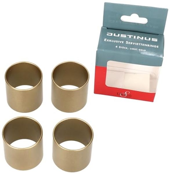 Justinus Serviettenring LifeStyle 4x Serviettenringe gold rund Edelstahl Serviettenhalter, Edelstahl