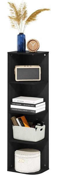 Furinno Pasir Bücherregal mit 4 Etagen, offenes Regal, Schwarzholz