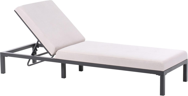 Sonnenliege mit Kissen LARIANO Metall Hellbeige