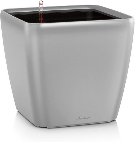 LECHUZA QUADRO Premium LS 35 silber metallic 16168