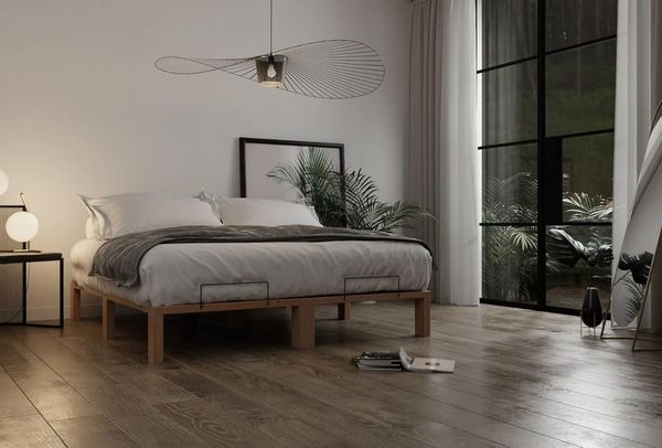 Gigapur Massives Holzbett G56 inkl. Lattenrost und Matratzenbügeln, Liegefläche 140x200 cm Best. aus 2x70 cm (11340)