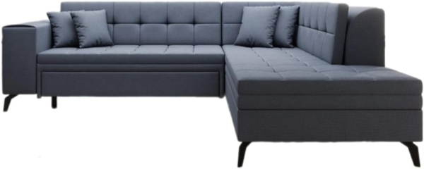 Designer Sofa Lania mit Schlaffunktion Stoff Blau Rechts