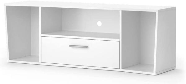 Vicco TV-Lowboard TV-Regal Fernsehregal Adan Weiß 130x47 cm modern Wohnzimmer TV-Tisch Fernsehtisch Wohnzimmertisch Ablage asymmetrisch