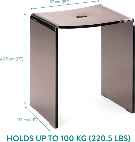 Navaris Fußhocker Duschhocker aus Acryl 43,5x37x28cm - Badhocker Badezimmer Stuhl (1 St) Bild 2