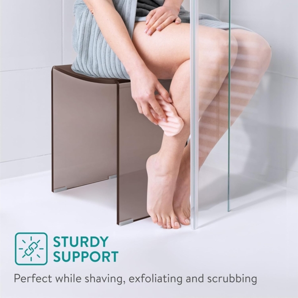 Navaris Fußhocker Duschhocker aus Acryl 43,5x37x28cm - Badhocker Badezimmer Stuhl (1 St) Bild 5