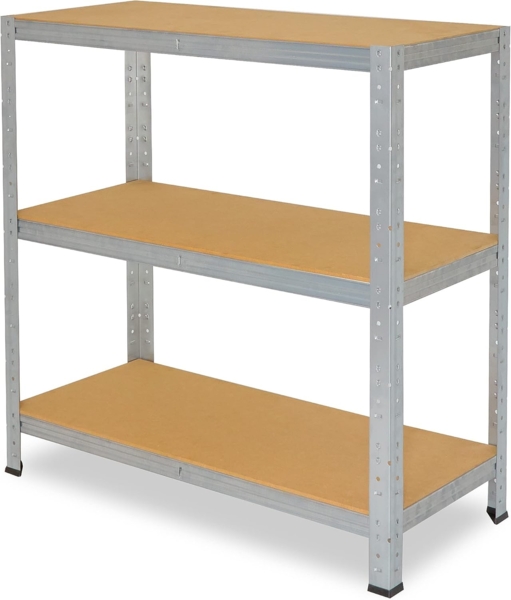 shelfplaza HOME 100x90x40 cm Schwerlastregal in grau-verzinkt mit 3 Böden und 175 kg Traglast pro Boden Bild 6