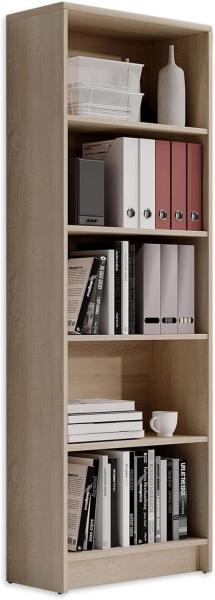 LILLY Regal Sonoma Eiche Optik - Modernes Bücherregal mit 5 offenen Fächern - Vielseitiges Büro Aktenregal Standregal mit viel Stauraum - 60 x 172 x 28 cm (B/H/T)