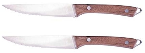 Steuber 2 BBQ Steak Messer Pizzamesser Steakmesser Steakbesteck Wellenschliff