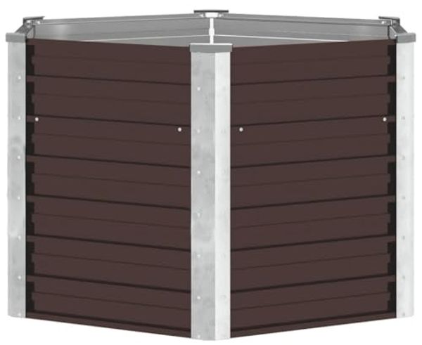 vidaXL Garten-Hochbeet Braun 129 x 129 x 77 cm Verzinkter Stahl 45721