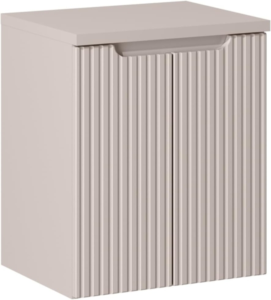 Lomadox Waschbeckenschrank NEWPORT-56-CASHMERE Waschtischunterschrank 50cm in kaschmir mit gerillter Front