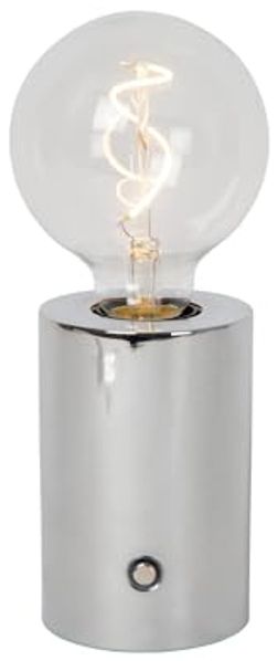 LUCIDE VIVO - wiederaufladbare Tischlampe - Akku/Batterie - Ø 8 cm - LED Dim. - E27-1x1W 2700K - Chrom