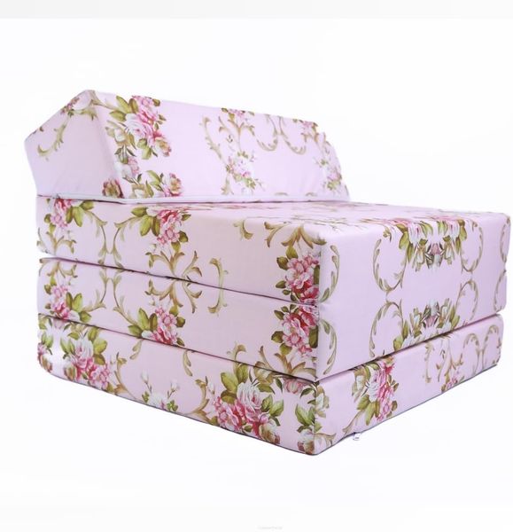 Klappmatratze Gästematratze Große 200 x 70 x 10 cm (Blumen Rosa)