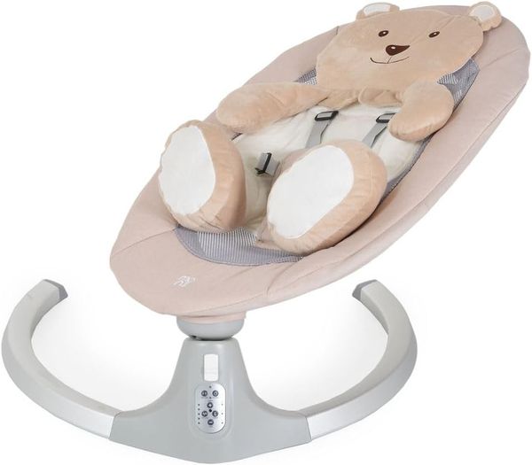 Moni Babywippe elektrische Ari Bär Melodien, Fernbedienung, Teddy-Bär Pad, Timer beige Bild 4