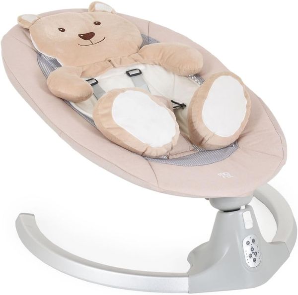 Moni Babywippe elektrische Ari Bär Melodien, Fernbedienung, Teddy-Bär Pad, Timer beige Bild 3