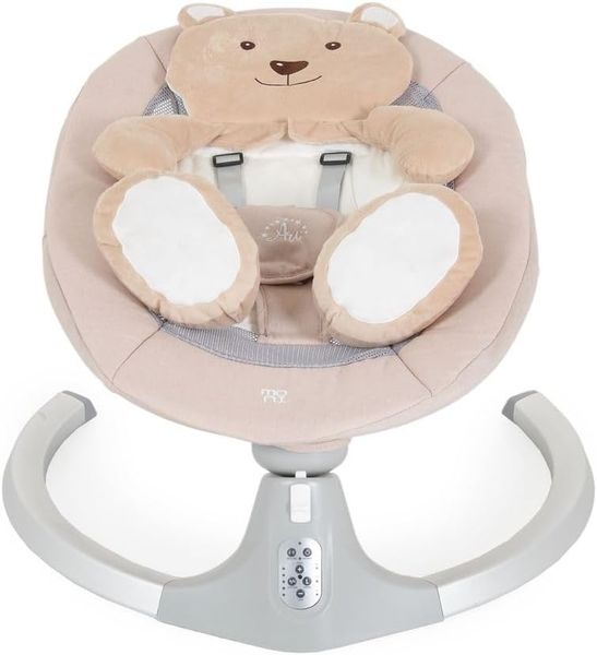 Moni Babywippe elektrische Ari Bär Melodien, Fernbedienung, Teddy-Bär Pad, Timer beige Bild 7