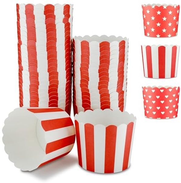 Frau WUNDERVoll Muffinform Muffin Backformen, groß Durchmesser 6,1 cm, rot, (50-tlg)