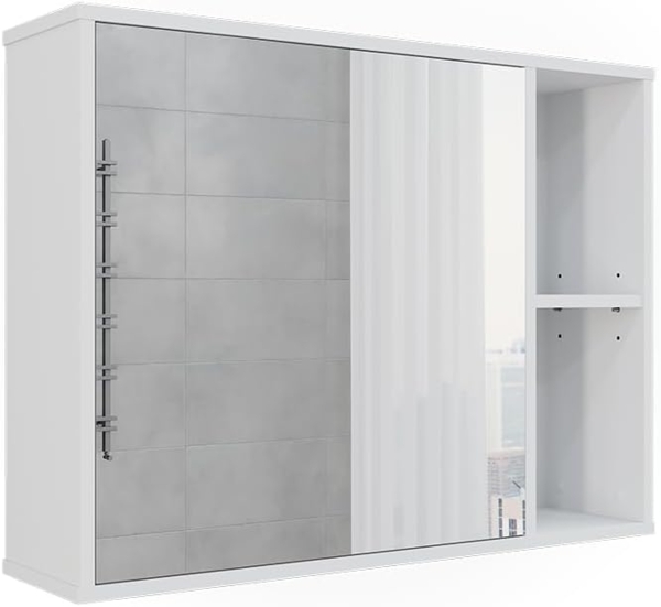 Badspiegelschrank Leano Weiß 80 x 60 cm Vicco