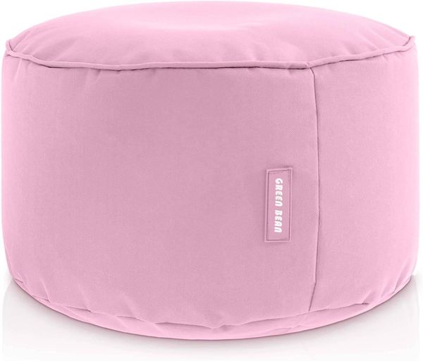 Green Bean Sitzsack-Hocker 25x45 cm mit EPS-Perlen Füllung - Fußhocker Fußkissen Sitz-Pouf für Sitzsäcke - Bodenkissen für Kinder und Erwachsene - Fußablage Sitzkissen Sitzhocker Rosa