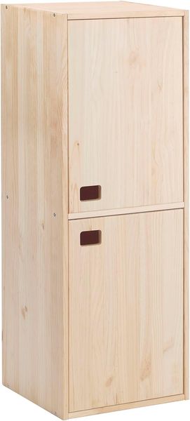 Astigarraga Kit Line Dynamischer Aufbewahrungsschrank, 2 Türen und 4 Einlegeböden, Kiefernholz, 105,4 x 37,3 x 33 cm