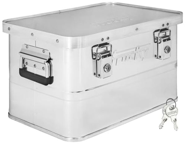 Trucky Allzweckkiste Aluminium Box mit Deckel Silber Alukiste 30 Liter Kiste Abschliessbar