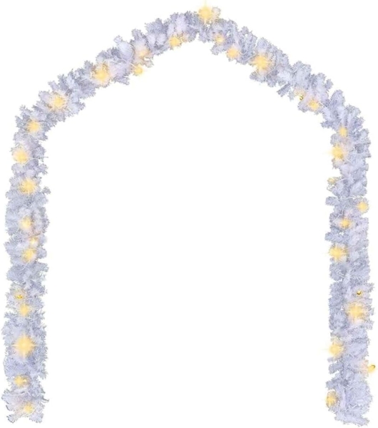 vidaXL Weihnachtsgirlande mit LED-Lichtern 5 m Weiß 284311