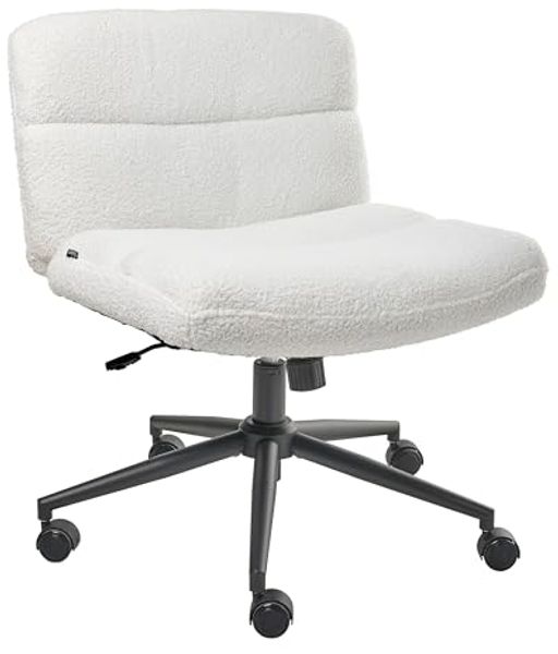 Schreibtischstuhl CATLIN Bouclé Weiß