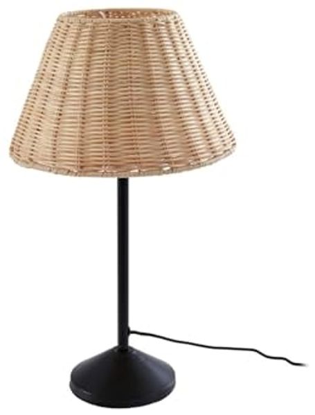 Lindby Tischleuchte Zyralia, Holz Schwarz IP20, 1 x 15 W LED