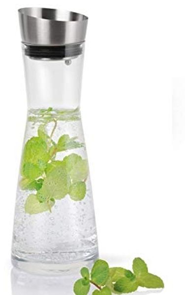 Blomus Wasserkaraffe Aldoa, Dekanter, Glaskaraffe, Karaffe, mit Deckel, 0,9 l, 63169