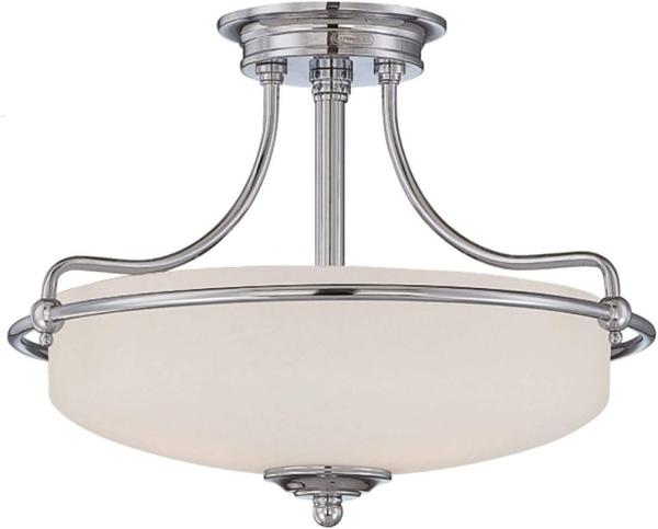 Elstead Lighting Griffin 3-Light Semi-Flush Light Deckenleuchte antik nickel