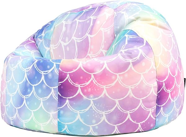 Icon Meerjungfrau Sitzsack Kinder, Webstoff, Sitzsack mit Füllung, Bequemer Kinder Sessel, Kuschelsessel, Lese Sessel, Schlafzimmer, Kinderzimmer, Wohnzimmer