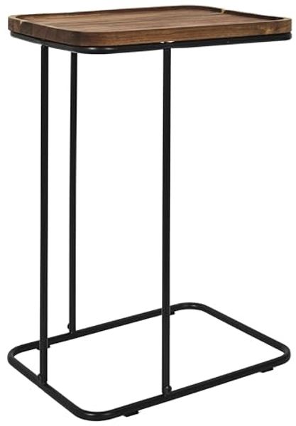HOME DECO FACTORY, HD0403, Beistelltisch aus Akazienholz, Softness-Kollektion, Möbel, Tisch und Schreibtisch, Beistelltisch – zusammensetzbar, 40 x 55 x 30 cm, Schwarzbraun Bild 5