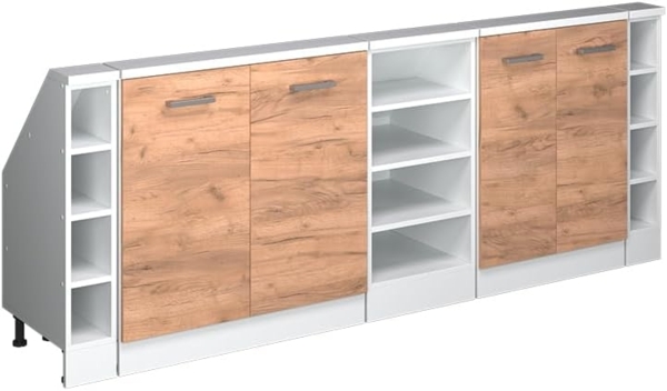 Dachschrägenschrank-Set Rion Goldkraft Eiche/Weiß 5er Set Vicco