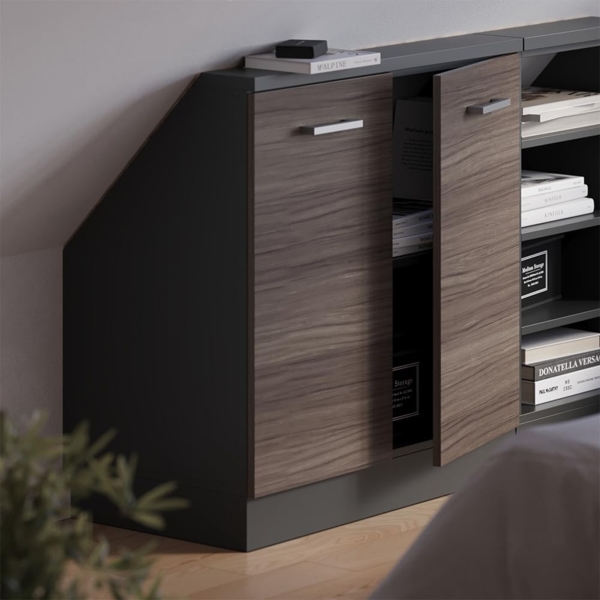Dachschrägenschrank Rion Edelgrau/Anthrazit mit 2 Türen Vicco Bild 7