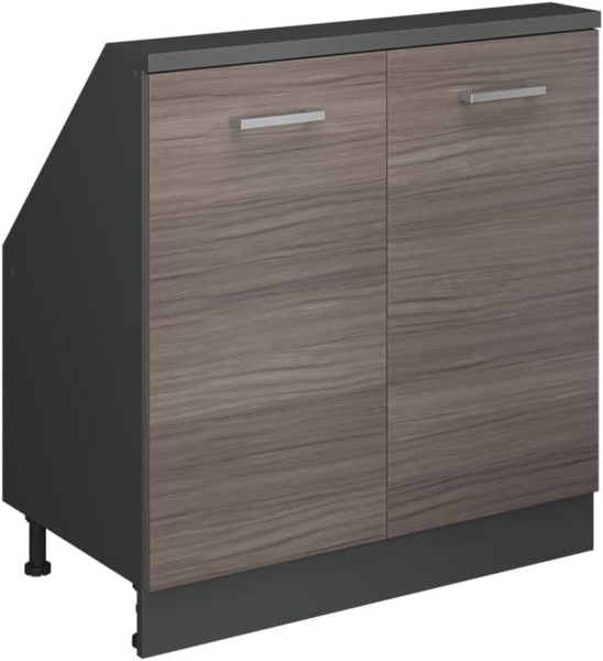 Dachschrägenschrank Rion Edelgrau/Anthrazit mit 2 Türen Vicco Bild 1