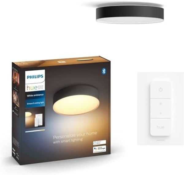 Philips Hue Enrave, mittelgroße Deckenleuchte (Schwarz)