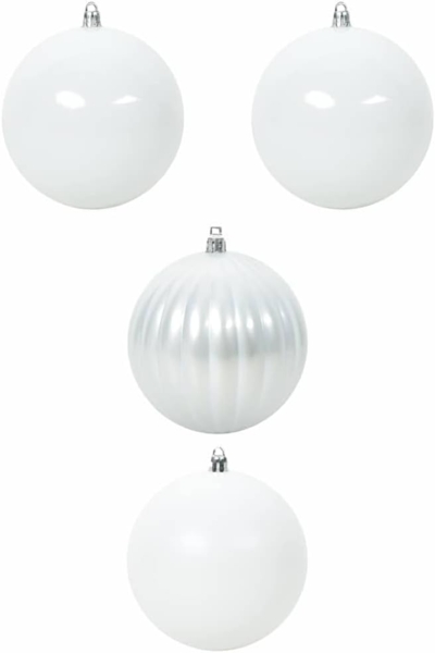 vidaXL Weihnachtskugel-Set 4 pcs Weiß Kunststoff 42018867