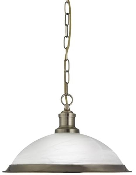 Pendelleuchte, Antik Messing, H 77 cm, BISTRO