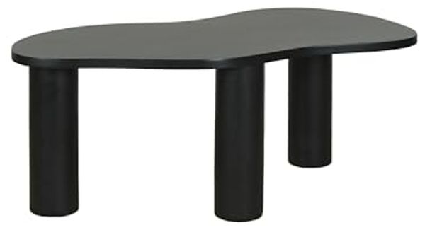 byLIVING Couchtisch Ethan/Tischplatte und Gestell in naturfarben (Akazie) oder schwarz/Wohnzimmertisch/Beistelltisch/Maße: B 110, H 45, T 55 cm (Schwarz)