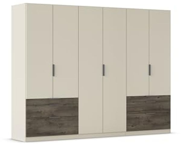 Drehtürenschrank >Koda< in champagner / Atlantic Oak dunkel - 271x210x54 (BxHxT)