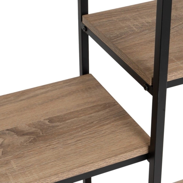 Bodenregal mit 4 Böden aus PB und Metall in Natur und Schwarz Bild 4