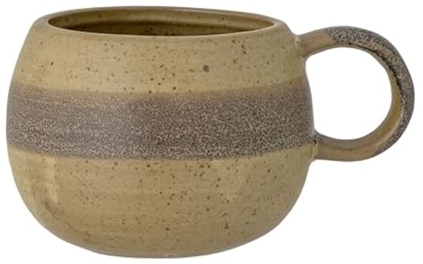 Bloomingville Tasse Solange, Becher Braun 11 x 8,5 cm Steingut Kaffeebecher Teetasse Trinkbecher