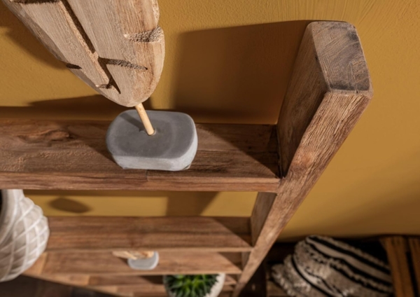 Massivmoebel24 Dekoleiter (1 St, Dekoleiter Teak 50x5x180 natur unbehandelt BASSANO #134) Bild 6