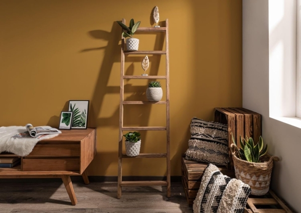 Massivmoebel24 Dekoleiter (1 St, Dekoleiter Teak 50x5x180 natur unbehandelt BASSANO #134) Bild 2