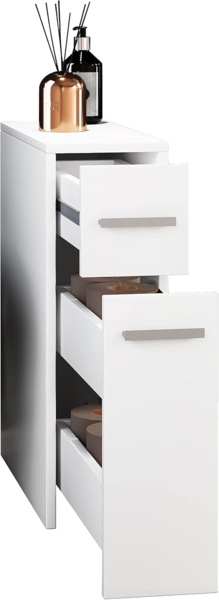 VCM Badmöbel Midischrank Zalo 917469 Weiß H. 61 x B. 20 x T. 45 cm