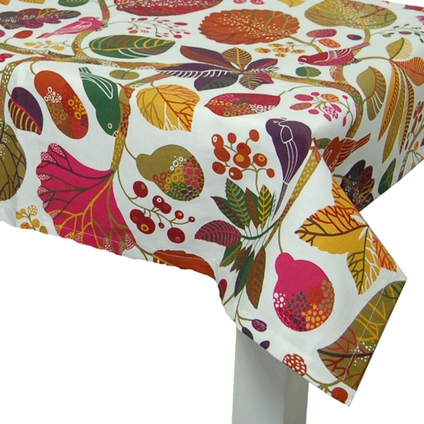 beties Tischdecke Zauberwald (1-tlg, 1 Stück Tischwäsche), XL Mitteldecke ca. 110x110 cm Baumwolle Tischtuch - elfenbein-bunt Bild 1