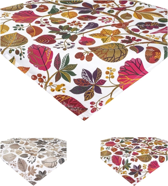 beties Tischdecke Zauberwald (1-tlg, 1 Stück Tischwäsche), XL Mitteldecke ca. 110x110 cm Baumwolle Tischtuch - elfenbein-bunt Bild 2