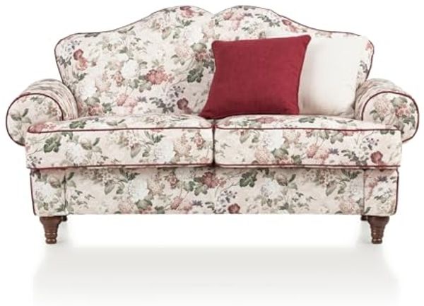 Sofa 2-Sitzer Elita in creme Landhaus Blumen 170 cm